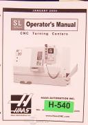 Haas-Haas SL Series, Turning Center, Operations Maintenance Programming Manual 2002-SL-SL Series-06
